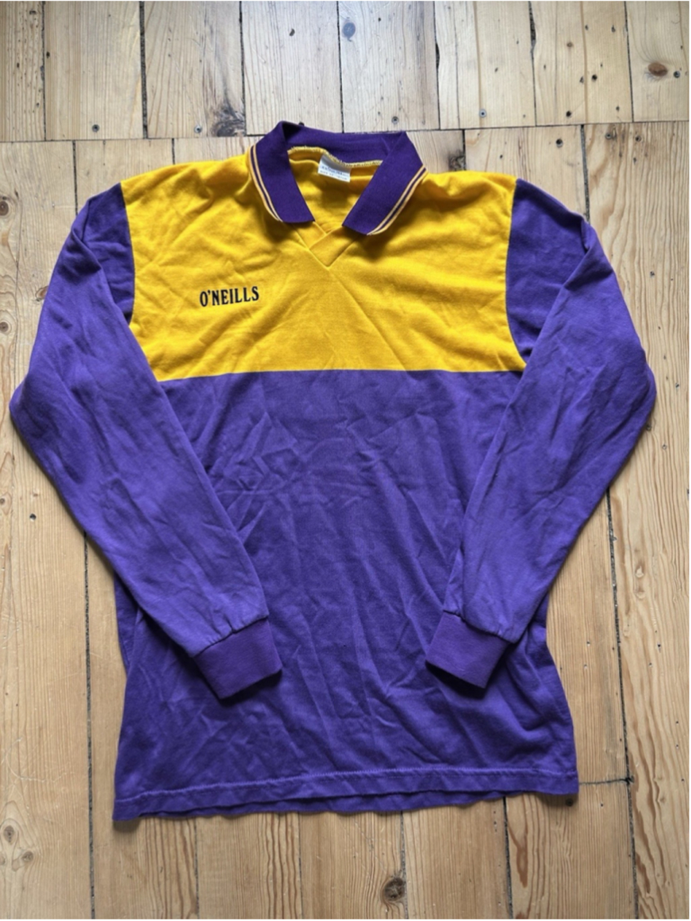 Vtg 80s Oniell’s Rugby Long Sleeve Polo Shirt Sz Large Ireland